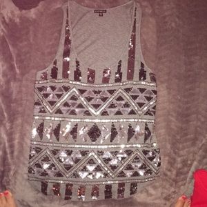 EXPRESS sparkly razor-back tank top